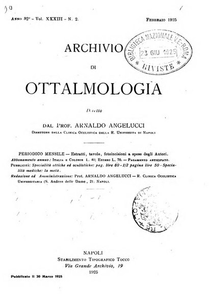 Archivio di ottalmologia giornale mensile