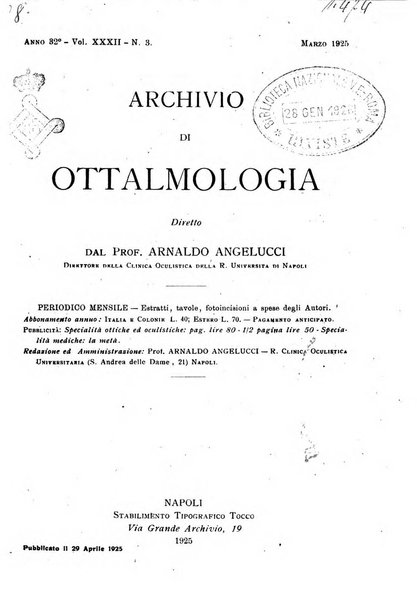 Archivio di ottalmologia giornale mensile