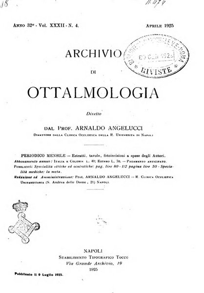 Archivio di ottalmologia giornale mensile