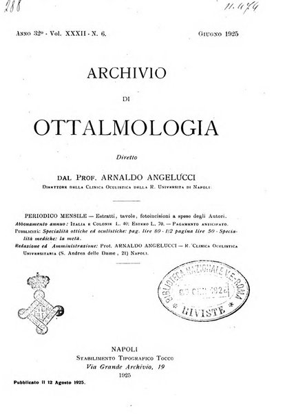 Archivio di ottalmologia giornale mensile