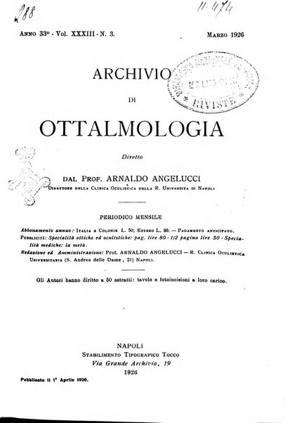 Archivio di ottalmologia giornale mensile