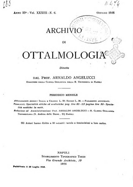 Archivio di ottalmologia giornale mensile