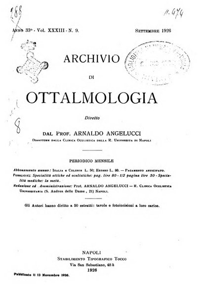 Archivio di ottalmologia giornale mensile