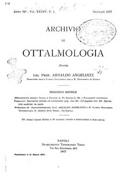 Archivio di ottalmologia giornale mensile