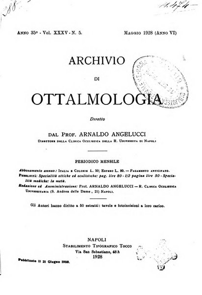 Archivio di ottalmologia giornale mensile