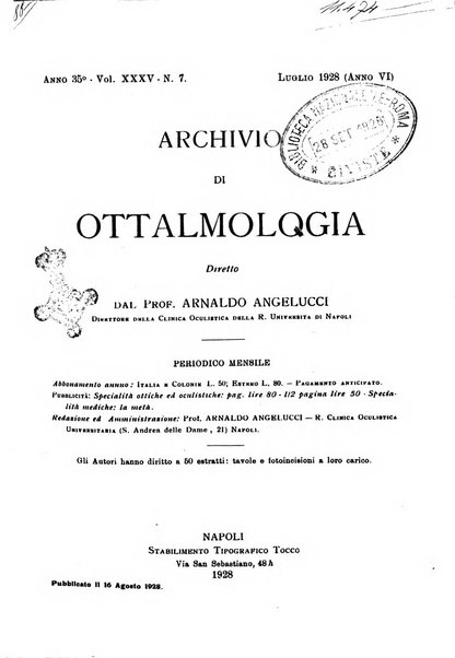 Archivio di ottalmologia giornale mensile