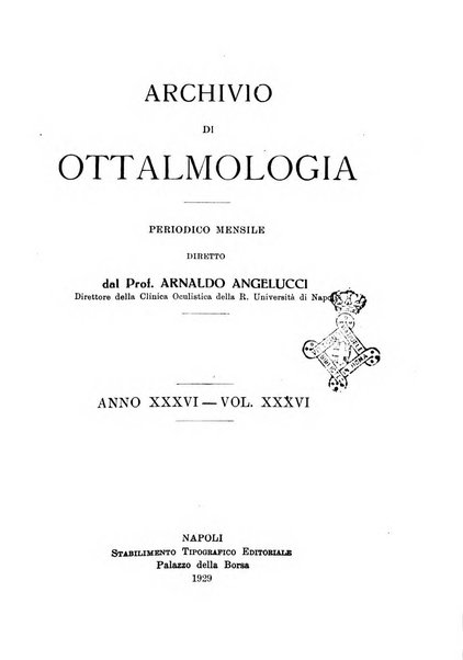 Archivio di ottalmologia giornale mensile