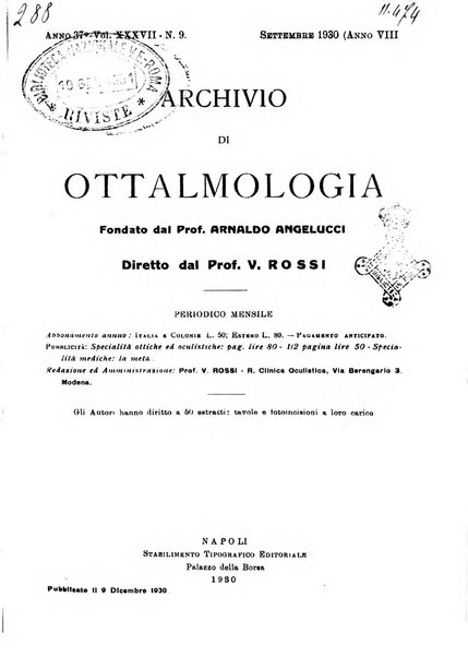 Archivio di ottalmologia giornale mensile