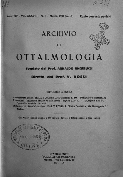 Archivio di ottalmologia giornale mensile