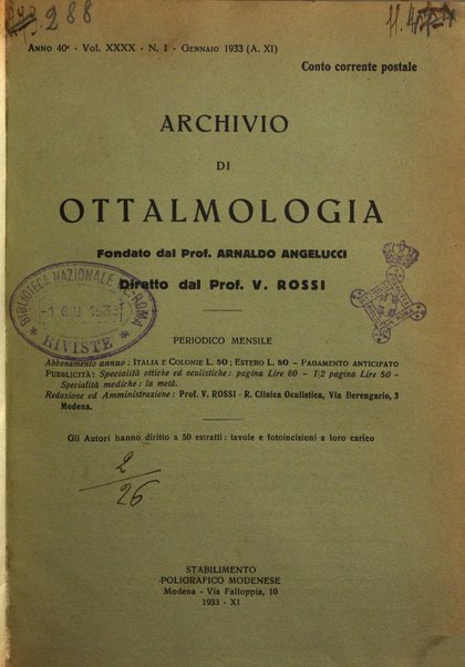 Archivio di ottalmologia giornale mensile