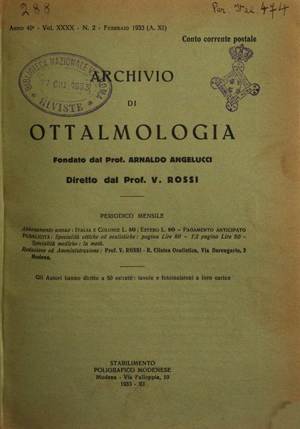 Archivio di ottalmologia giornale mensile