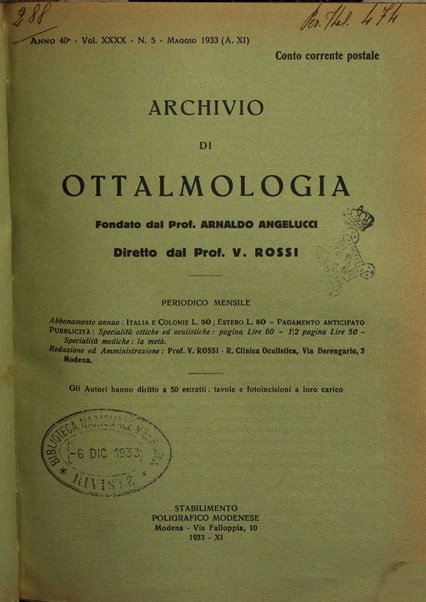 Archivio di ottalmologia giornale mensile