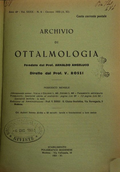 Archivio di ottalmologia giornale mensile