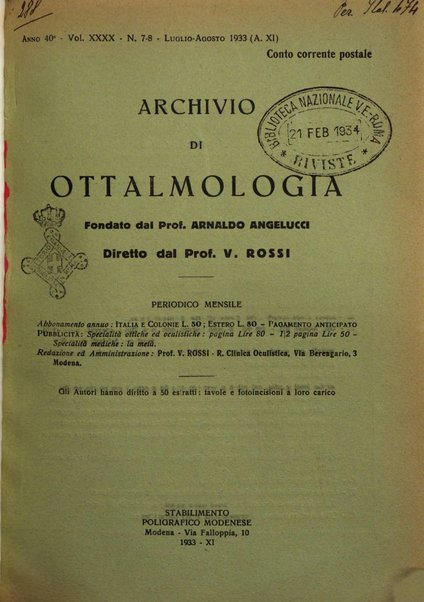 Archivio di ottalmologia giornale mensile