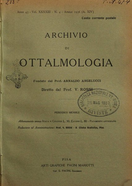 Archivio di ottalmologia giornale mensile