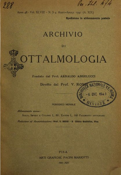 Archivio di ottalmologia giornale mensile