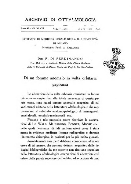 Archivio di ottalmologia giornale mensile