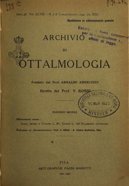 Archivio di ottalmologia giornale mensile