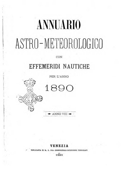 Annuario astro-meteorologico con effemeridi nautiche per l'anno ...