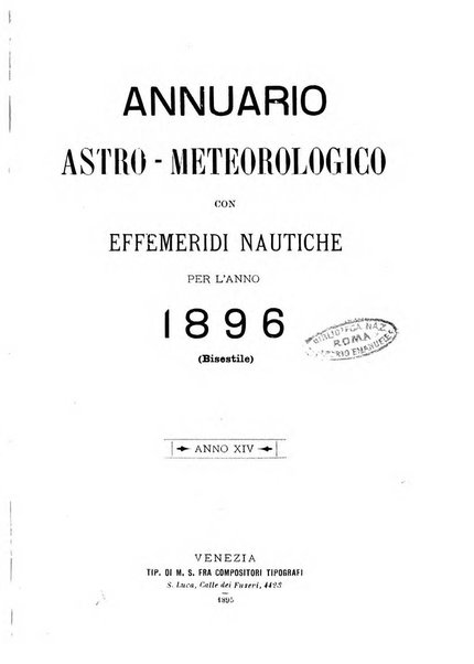 Annuario astro-meteorologico con effemeridi nautiche per l'anno ...