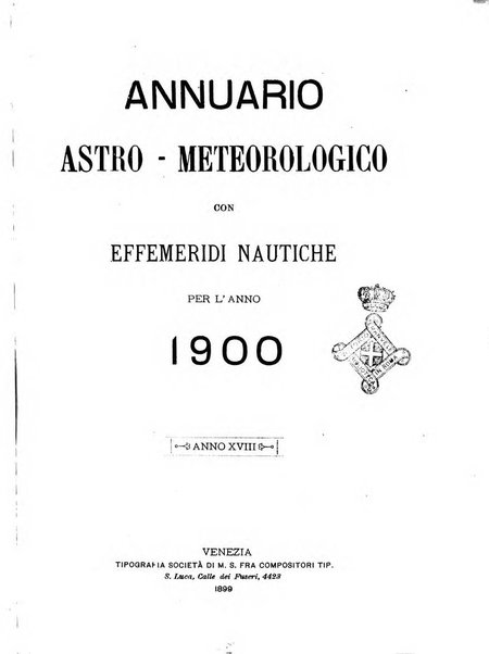 Annuario astro-meteorologico con effemeridi nautiche per l'anno ...