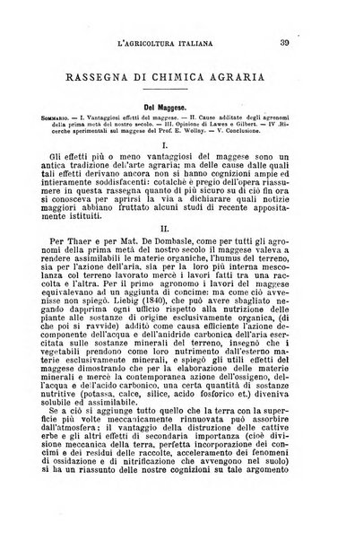 L'agricoltura italiana periodico mensile