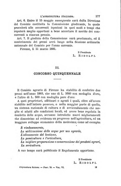 L'agricoltura italiana periodico mensile