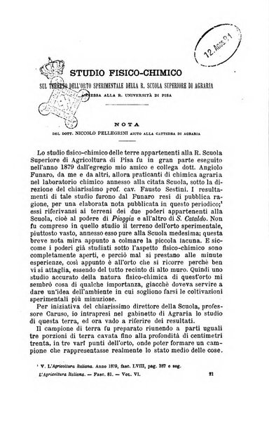 L'agricoltura italiana periodico mensile