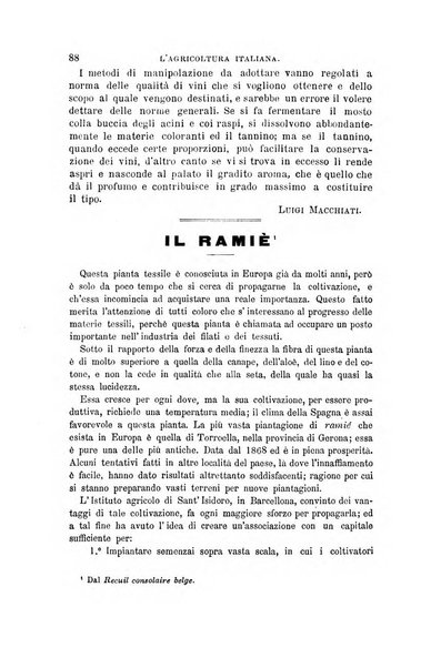 L'agricoltura italiana periodico mensile