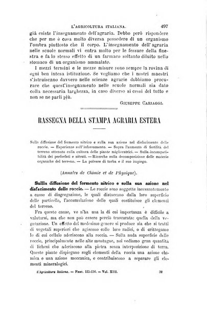 L'agricoltura italiana periodico mensile