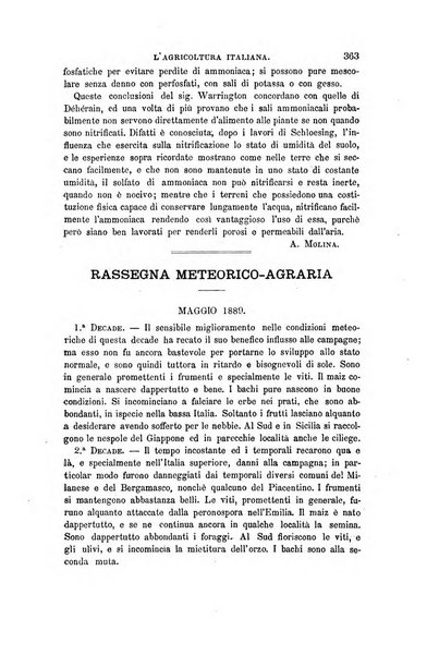 L'agricoltura italiana periodico mensile