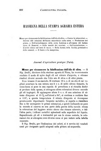 L'agricoltura italiana periodico mensile