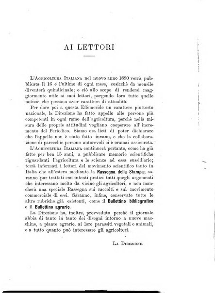 L'agricoltura italiana periodico mensile