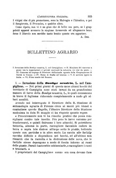 L'agricoltura italiana periodico mensile