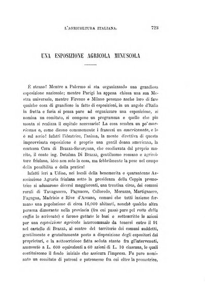 L'agricoltura italiana periodico mensile