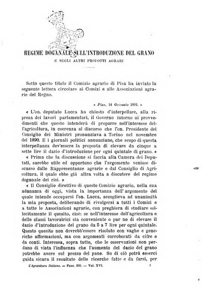 L'agricoltura italiana periodico mensile