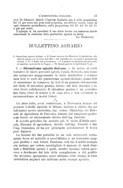 L'agricoltura italiana periodico mensile