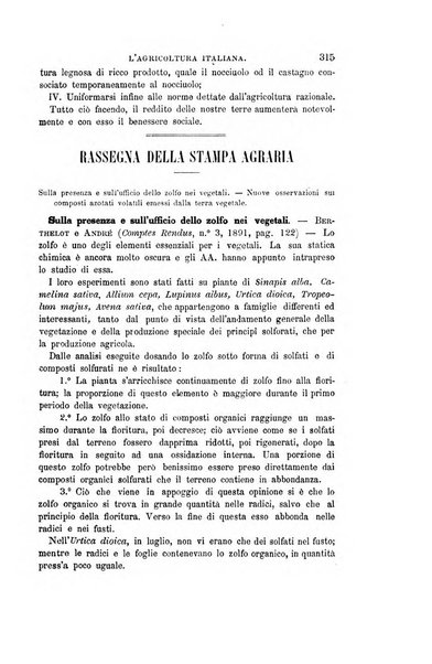 L'agricoltura italiana periodico mensile