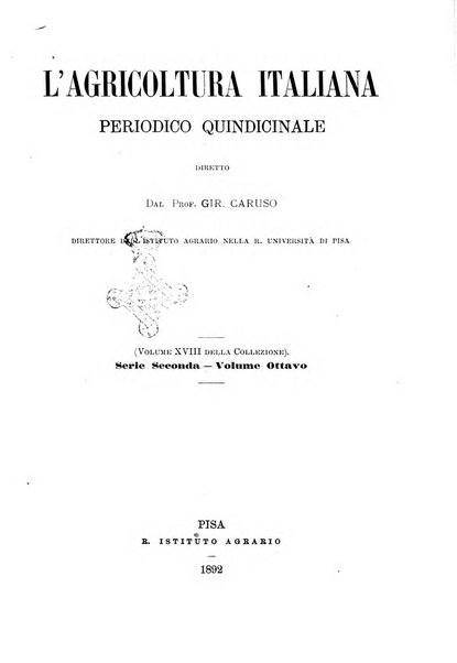 L'agricoltura italiana periodico mensile