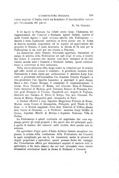 L'agricoltura italiana periodico mensile