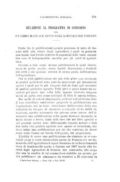 L'agricoltura italiana periodico mensile