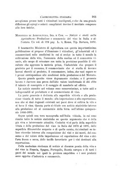 L'agricoltura italiana periodico mensile