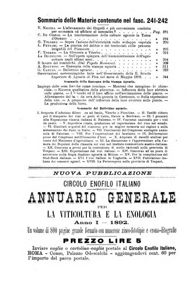 L'agricoltura italiana periodico mensile