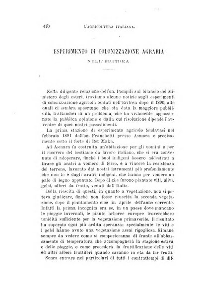 L'agricoltura italiana periodico mensile