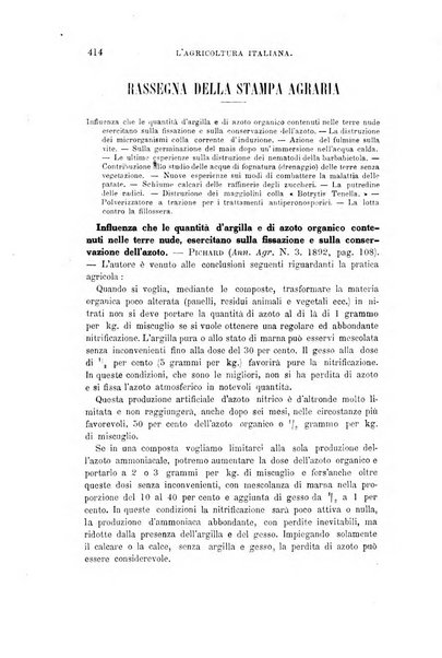 L'agricoltura italiana periodico mensile