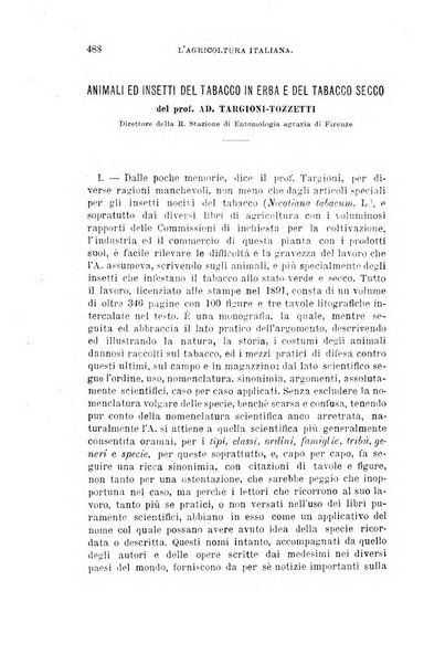 L'agricoltura italiana periodico mensile