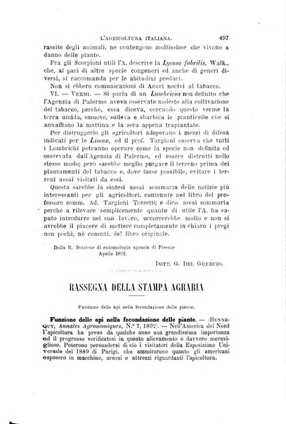 L'agricoltura italiana periodico mensile