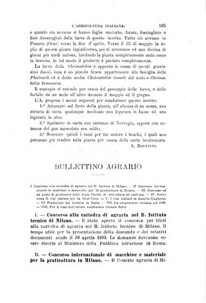 L'agricoltura italiana periodico mensile