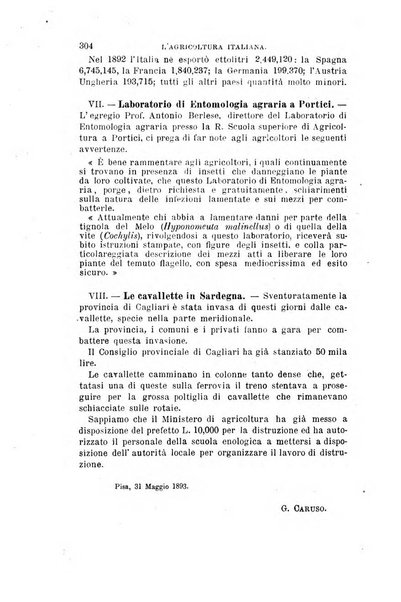 L'agricoltura italiana periodico mensile