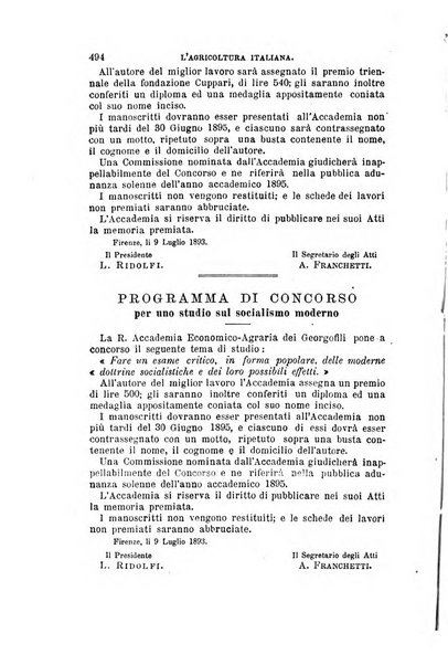 L'agricoltura italiana periodico mensile